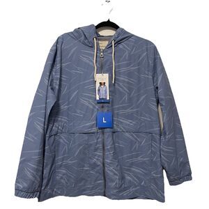 WP Weatherproof Wind Resistant Rain Jacket Light Blue Women's Sz L NWT